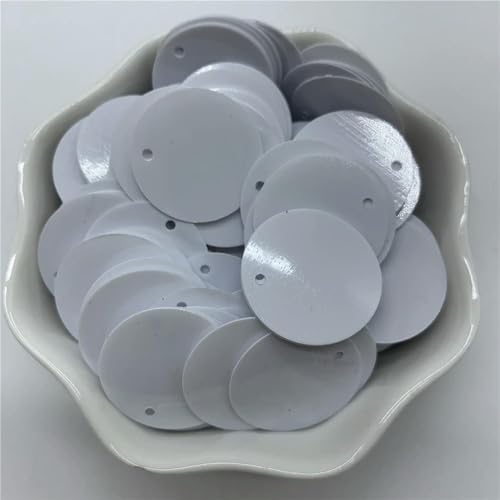 Pailletten, Bastelpailletten, 200 Stück 20 mm flache, runde, lose Pailletten aus PVC mit 1 Seitenloch, Pailletten, Nähen, Hochzeit, Bastelzubehör, DIY-Anhänger-Paillettenbesatz(1) von QZLNONTK