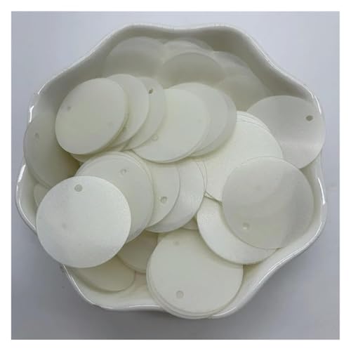 Pailletten, Bastelpailletten, 200 Stück 20 mm flache, runde, lose Pailletten aus PVC mit 1 Seitenloch, Pailletten, Nähen, Hochzeit, Bastelzubehör, DIY-Anhänger-Paillettenbesatz(3) von QZLNONTK