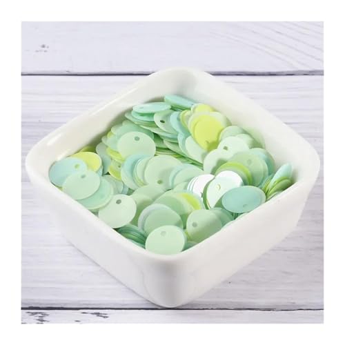 Pailletten, Bastelpailletten, Eo-Friendly 250 Stück/Lot, 10 mm, mattes PET, lose Pailletten, flache Artesanatos-Ergebnisse, Nähen, Hochzeit, Basteln, Kleidungsstück(Mix Green Series) von QZLNONTK