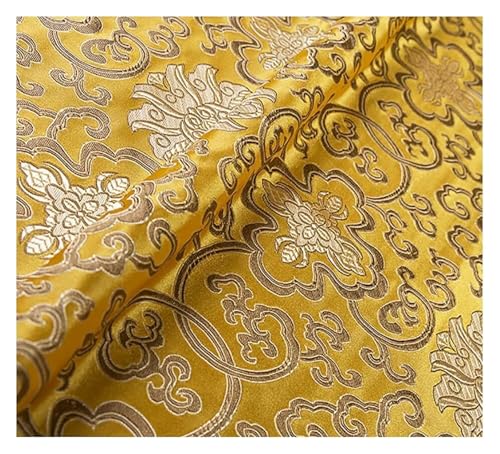 QZLNONTK BrocaBrokat-Satinstoff – Luxuriöse Seidenoberfläche for Brautkleider und Kostüme – 75 x 50 cm(Golden Yellow) von QZLNONTK