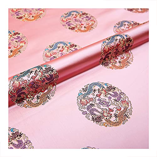 QZLNONTK Brokatstoff, Seidenimitat, Damast, Polsterstoff for Zuhause, DIY – 75 cm x 50 cm(Pink) von QZLNONTK