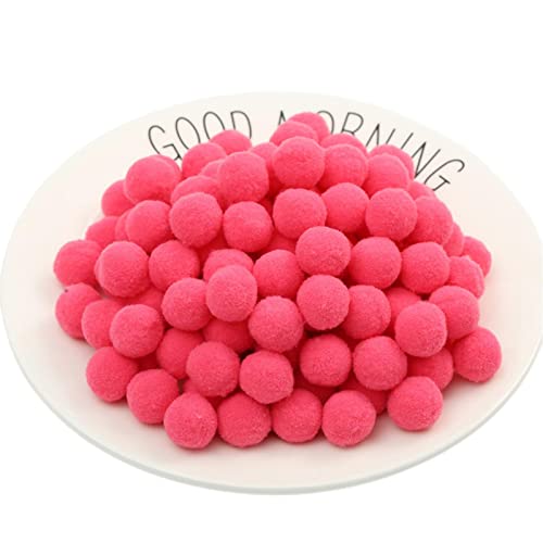 QZLNONTK Pom Poms,Mini Pom Poms, 20 mm Festliche Oster-Pompons, Baumwoll-Regenbogenbälle, Flauschbälle zur Herstellung von Schmuck, Accessoires, Kleidungsapplikationen(07 Watermelon Red,300 Pieces) von QZLNONTK