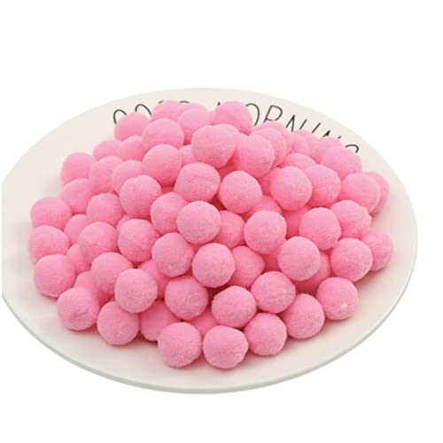 QZLNONTK Pom Poms,Mini Pom Poms, 20 mm Festliche Oster-Pompons, Baumwoll-Regenbogenbälle, Flauschbälle zur Herstellung von Schmuck, Accessoires, Kleidungsapplikationen(14 Dark Pink,50 Pieces) von QZLNONTK