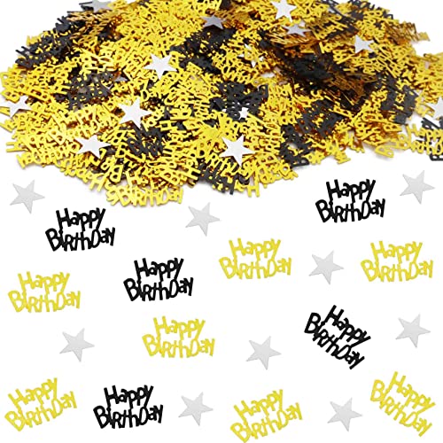 Geburtstag Konfetti Tischplatte Streukonfetti Pailletten Konfetti Tischdekorationen Geburtstag Party Dekorationen Babyparty (Schwarz Gold) von QZMCEAGS