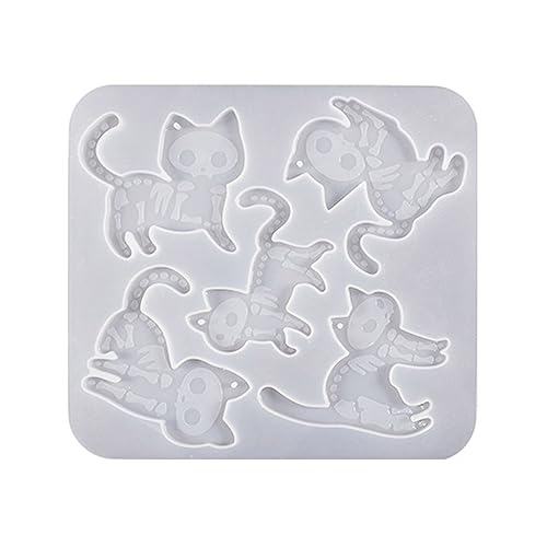 Personalisierte Silikon Schlüsselanhänger Formen Halloween Katzen Anhänger Harz Epoxidharz Gussform 3D Herstellung Display Basteln von Qaonsciug