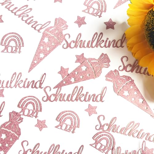 100 Stück Schulkind Konfetti Groß,Glitzer Streudeko Einschulung Konfetti Deko Schulanfang Tischdeko für Schuleinführung, Schulanfang, Einschulung Mädchen und Jungen von Qaziuy