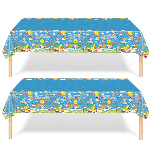 2 Stück Schulanfang Tischdecke,Einschulung Deko Tischdecke Alles Gute Zum Schulanfang Tischläufer für Tischdeko Schulanfang Deko Einschulung Junge Mädchen 137 x 274cm von Qaziuy