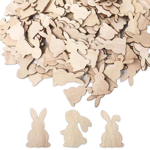 Ostern Streudeko Holz, 120 Stück Hasen Streudeko Holz Osterkonfetti Ostern Streuteile Dekoration Hasen Streudeko für Ostern Tischdeko Ostern Geschenke DIY Zubehör von Qaziuy