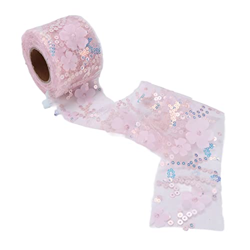 1 Roll 10 Meter Tüll Stoff, 6 Cm Breite Eleganter Pailletten -Glimmer Tüll Sparkleband Geeignet für Handwerk Dekorationen DIY -Kleidung Puppe Herstellung Nähen (Leichte Rose) von Qcwwy