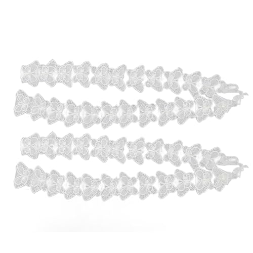 3 Rollen Blumen-Spitzenband, 6,1 Cm Breit, Spitzenbesatz, Besticktes Satinband, Weiche Organza-Schleife, Geflochtenes Baumwollseil, Kleiderverzierung, Perlenband für von Qcwwy