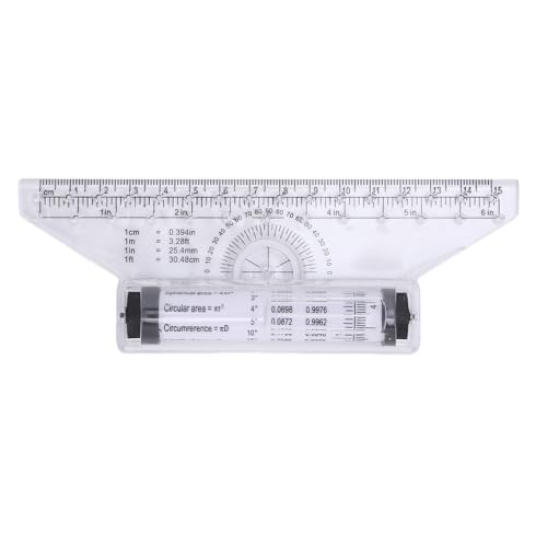 Mess-Roll-Lineal, Tragbares Zeichen-Rollen-Lineal, Parallel-Lineal mit Winkelmesser, Klare Messungen, Nähen, Maßband, Maßstabslineal Zum Messen, Zeichnen, Schüler, Schule (15cm) von Qcwwy