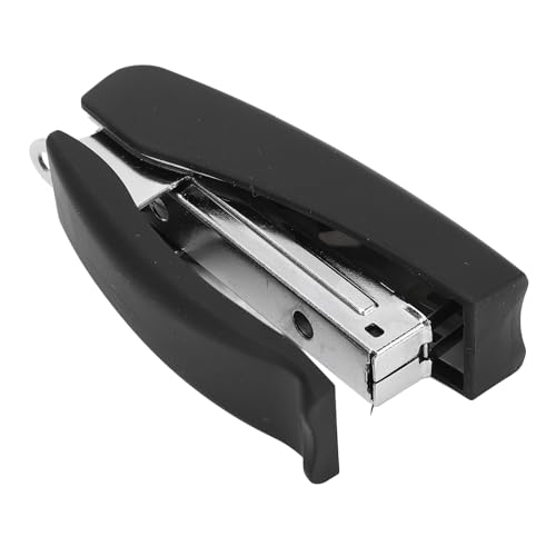 Metallhefter, Buchheftmaschine mit 20 Blatt Kapazität, Ergonomischer Griff, Stabiler Desktop-Hefter, Kompaktes Heftgerät, Bindewerkzeug für Dokumente Im Büro, Klassenzimmer (BLACK) von Qcwwy