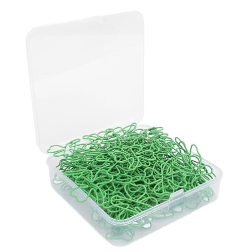 Qcwwy 100pcs Paperclip, Grüne Papierklammern Büroklammern Edelstahl Dekorative Papierklammern Edelstahlpapierklammern Metallpapier Klemmen Dekorative Papierklammern (3 Blatt) von Qcwwy