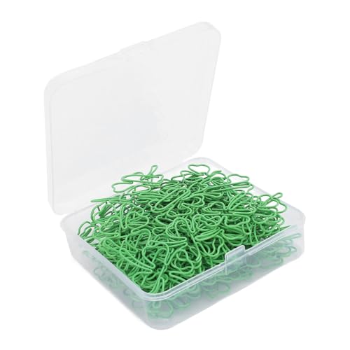 Qcwwy 100pcs Paperclip, Grüne Papierklammern Büroklammern Edelstahl Dekorative Papierklammern Edelstahlpapierklammern Metallpapier Klemmen Dekorative Papierklammern (4 Blatt) von Qcwwy