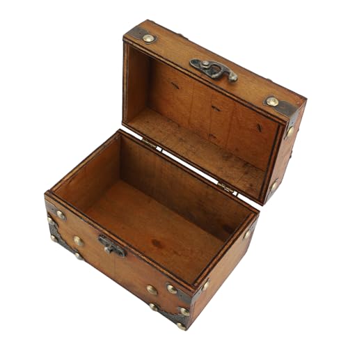 Qcwwy Holz-Schmuckschatulle für Frauen, Dekorative Holz-Aufbewahrungsbox, Schatz-Schmucktruhe, Handgefertigter Holz-Schmuck-Organizer, Holz-Schatz-Aufbewahrungsbox, Dekorative Box für von Qcwwy