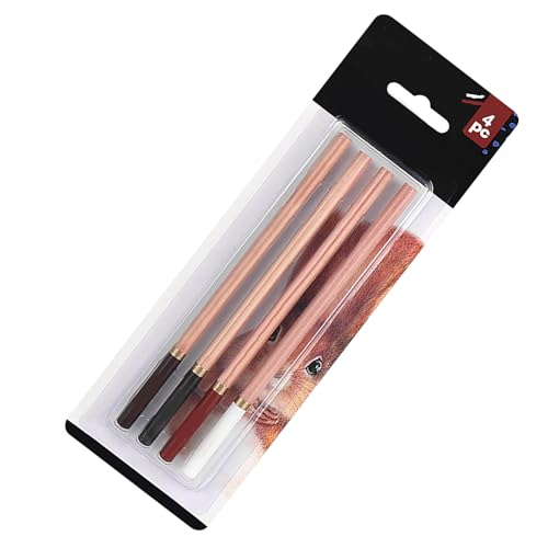 Qcwwy Kohle-Zeichenset, 4-teilig, Farbskizzenstifte, Anfänger, Kohlestift-Set Zum Zeichnen, Schattieren, Färben, Schichten, Mischen, Buntstifte-Set, Geschenk für Erwachsene, Kinder, von Qcwwy