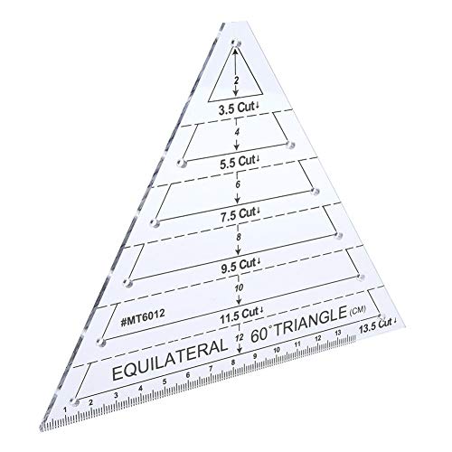 Triangle Quilting Lineal, Tailor Triangle Ruler Acryl-Dreiecklineal Kunststoff-Dreiecklineal zum Quilten von Qcwwy