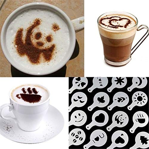 Schablonen, Vorlagen, DIY-Formwerkzeug für den Kaffeedruck, Kaffeeschaum-Vorlage, 16 Stück, Kaffee-Dekorationsschablone, Kaffee-Kunst (Wie gezeigt) von Qcwwy
