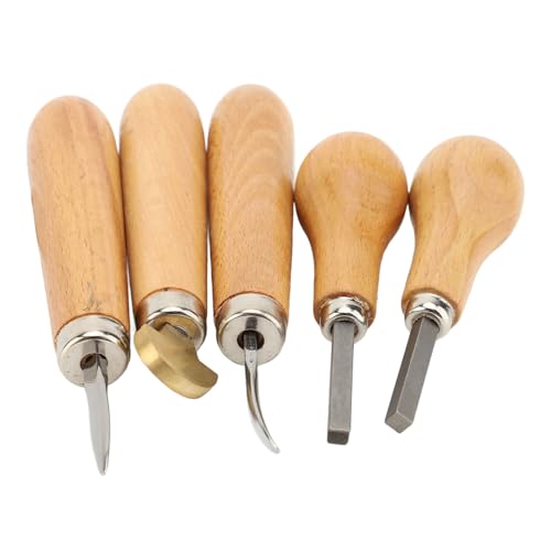 Schmuckstein -Einstellungswerkzeug -Prong und Lünette Set -Kit, 5pcs Schmuckeinstellungswerkzeuge mit Holzgriff, Umfassendes Kit für Sichere Steineinstellungen, Schmuckdiyers von Qcwwy