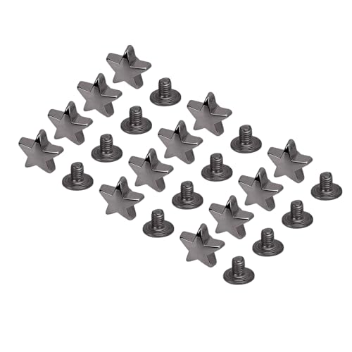 Sternnieten 10mm Fünf Speicherte Sternnieten 4,5 Mm PH -Schraub Kit Metall Leder Handwerk für Bekleidungsbeutel Gürtel Hundekragen Schuhe 50 Sets Sternform Stufen Lederwaren von Qcwwy