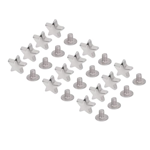 Sternnieten 10mm Fünf Speicherte Sternnieten 4,5 Mm PH -Schraub Kit Metall Leder Handwerk für Bekleidungsbeutel Gürtel Hundekragen Schuhe 50 Sets Sternform Stufen Lederwaren von Qcwwy