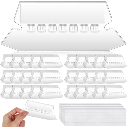 Qeeenar 500 Stück Aktenordner-Tabs, Hängeregister, Ordner-Tabs, Hängeregister, Registerkarten und Etiketten, 5,1 cm, transparent, ideal für Büro, Schule, Hängemappen, Organisieren und Klassifizieren von Qeeenar