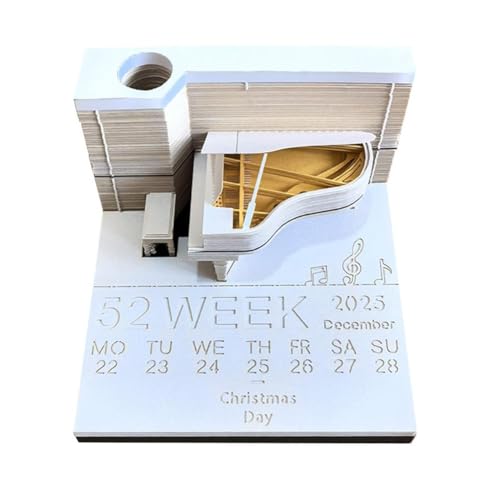 Abreißkalender Piano 2025 Kalender 3D Notizblock Omoshiroi Supplies Memo Led New Sticky Year D5s9 Blöcke Notizen Block Büro Geschenke von Qeortohers