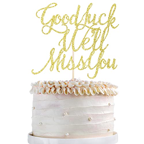 Qertesl Good Luck,We'll Miss You Cake Topper,Happy Retirement Cake Topper,Farewell Party Cake Decorating Supplies,Good Luck Cake Decorating, Housewarming Party Decorating von Qertesl