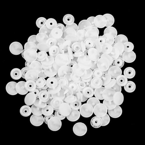 100 Sets Kunststoff-Druckknöpfe T5 Kunststoffknöpfe für Stoff, rund, weiß, kein Nähen, Druckknopf-Set für Kleidung, Handwerk, Hosen, DIY-Projekte 100 Sets Kunststoff-Druckknöpfe T5 Kunststoffknöpfe für Stoff, rund, weiß, kein Nähen, Druckknopf-Set für Kleidung, Handwerk, Hosen, DIY-Projekte von QfwdfcTrenz