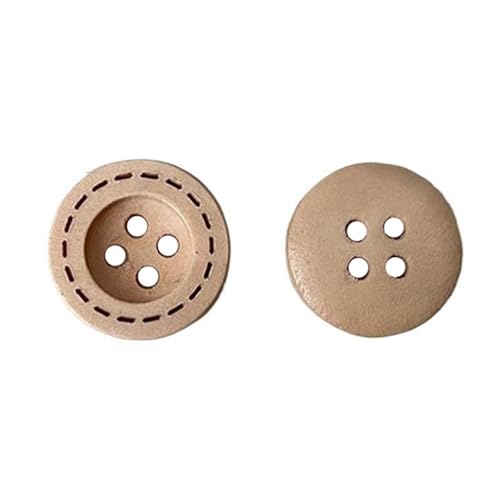 13mm/15mm/18mm/20mm/23mm/25mm runde Doppelloch-/Vierloch-Holzknöpfe, Holzfarbe – vier Löcher C, 15mm-20Stk von Qgsaghty