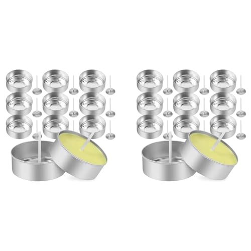 Qhpnunhq 300 Tassen Teelichter aus Aluminium, Teelichthalter aus Metall mit 300 Dochten für Kerzen, leere Kerze für Kerzenliebhaber von Qhpnunhq