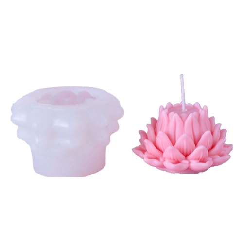 Qhpnunhq Simulation Lotus Kerze Silikonform Blüte Seife Duft Ornamente Herstellung Schokolade Kuchen Dekor Geschenk Langlebig Einfache Installation Einfach zu Verwenden,B von Qhpnunhq