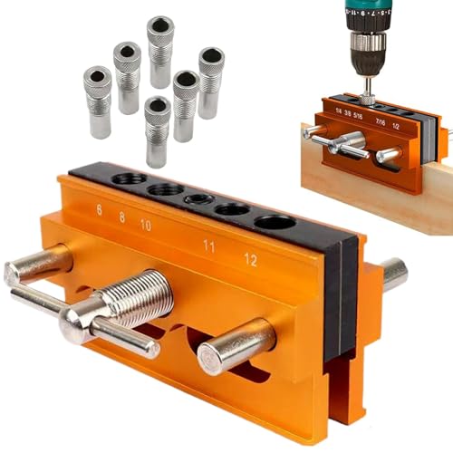 Centering Dowel Jig, Woodworking Center Doweling Drill Guide Jig, Widen Wood Dowel Jig, Drilling Guide Power Tool, Adjustable Width Drill Jig Guide for Woodworking, Dowel Guide for Wood Projects von Qhvynpo