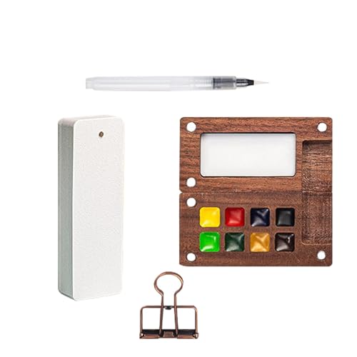 Premium Travel Paint Palette Kit – Compact Wooden Sketchbook Palette With Watercolor Paint Set, Outdoor Watercolor Paint Set, Portable and Lightweight for Outdoor Painting and Creative Adventures von Qhvynpo