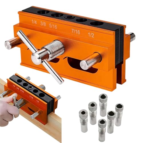 Qhvynpo Centering Dowel Jig, Woodworking Doweling Drill Guide, Widen Wood Dowel Jig, Drilling Guide Power Tool, Adjustable Width Drill Jig, Doweling Jig for Wood von Qhvynpo