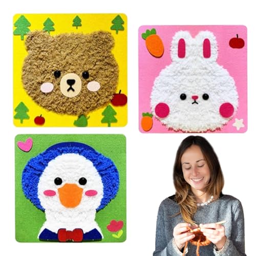 Qhvynpo Children’s Crafting Supplies, Animals Craft Kit, Educational Sewing Set, Kids' Woolen Craft Kits, Handmade Doll Ornaments, Craft and Sew Set, Learn to Sew Kits, Sewing Projects for Kids von Qhvynpo