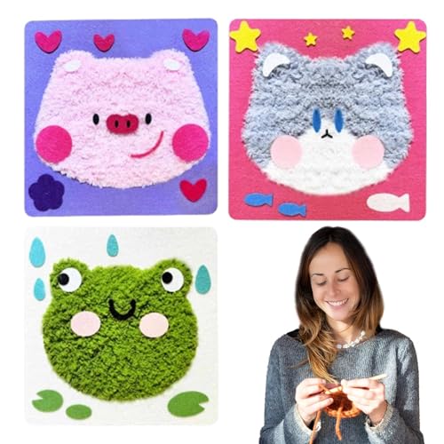 Qhvynpo Children’s Crafting Supplies, Animals Craft Kit, Educational Sewing Set, Kids' Woolen Craft Kits, Handmade Doll Ornaments, Craft and Sew Set, Learn to Sew Kits, Sewing Projects for Kids von Qhvynpo