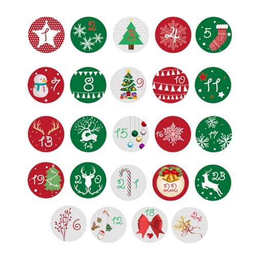 Qhvynpo Christmas Advent Stickers, Christmas Countdown Stickers, Stickers, Christmas Numbers Stickers, Countdown Labels Stickers, Holiday Countdown Stickers, Festive Advent Stickers von Qhvynpo