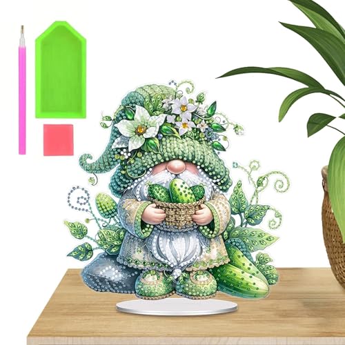 Qhvynpo Goblin Diamond Paint, Gnome Shaped Crystal Gem Art Painting, Gem Art Tabletop Ornaments, Rhinestone Art for Adults - Decorative Desktop Ornaments for Home Living Room von Qhvynpo