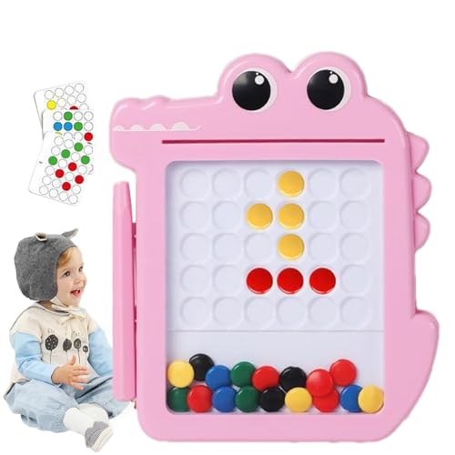 Qhvynpo Magnetic Drawing Board, Cute Crocodile Magnetic Dot Board, Children's Magnetic Pen Drawing Board Puzzle, Learning Education Toys for Preschoolers Kids, Magnetic Puzzle Board for Kids von Qhvynpo