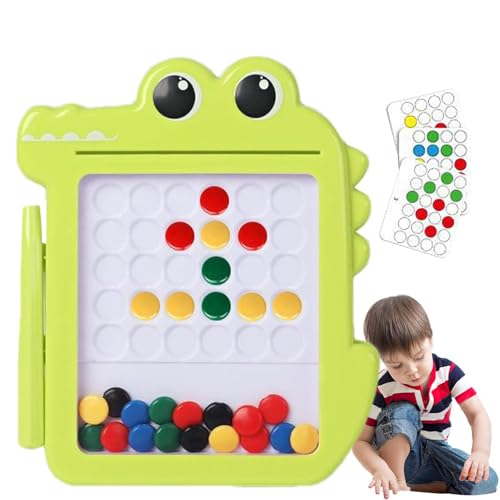 Qhvynpo Magnetic Drawing Board, Cute Crocodile Magnetic Dot Board, Children's Magnetic Pen Drawing Board Puzzle, Learning Education Toys for Preschoolers Kids, Magnetic Puzzle Board for Kids von Qhvynpo