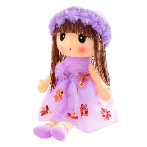 Qhvynpo Stuffed Plush Doll, Plush Doll Girl, Handmade Plush Stuffed Toy - Soft Cuddle Rag Doll with Hat and Skirt, Perfect for Kids and Babies Adorable Handmade Design for Unique Charm von Qhvynpo