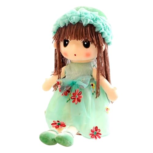 Qhvynpo Stuffed Plush Doll, Plush Doll Girl, Handmade Plush Stuffed Toy - Soft Cuddle Rag Doll with Hat and Skirt, Perfect for Kids and Babies Adorable Handmade Design for Unique Charm von Qhvynpo