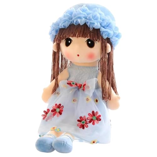 Qhvynpo Stuffed Plush Doll, Plush Doll Girl, Handmade Plush Stuffed Toy - Soft Cuddle Rag Doll with Hat and Skirt, Perfect for Kids and Babies Adorable Handmade Design for Unique Charm von Qhvynpo