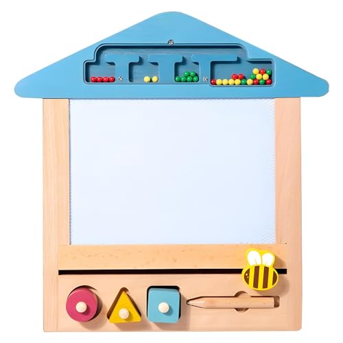 pädagogische Magnettafel Kritzelblock aus Holz Lernspielzeug zum Zeichnen Lernen, Magnettafel für Kinder, wiederverwendbarer Zeichenblock, Zeichenspielzeug u von Qhvynpo