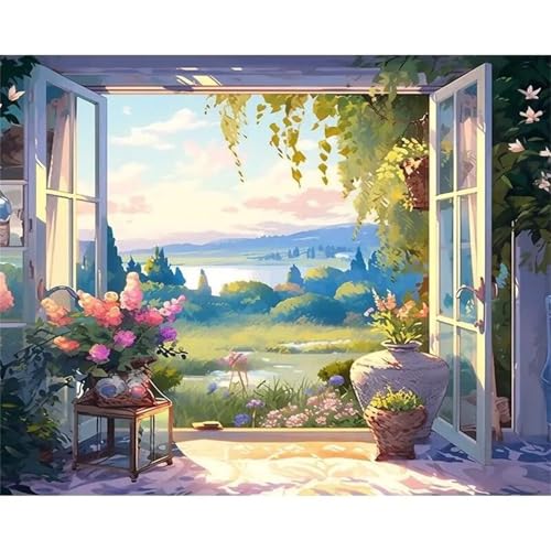 QiHon 5D Diamond Painting Set für Erwachsene Blumenlandschaft, Diamant Painting Bilder Erwachsene Set DIY Square Full Drill Diamond Painting Bastelset für Wanddeko Geschenke 30x40 cm von QiHon