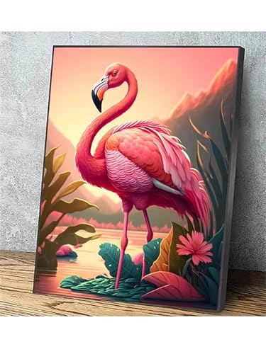 QiHon 5D Diamond Painting Set für Erwachsene Flamingo Tiere, Diamant Painting Bilder Erwachsene Set DIY Square Full Drill Diamond Painting Bastelset für Wanddeko Geschenke 30x40 cm von QiHon