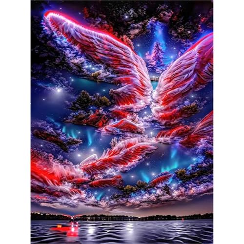 QiHon Diamond Painting Erwachsene, Abstrakte Landschaft 5D Diamant Painting Bilder DIY Square Full Drill Diamant Malerei Set für Wand Dekoration Geschenke 50x70 cm von QiHon