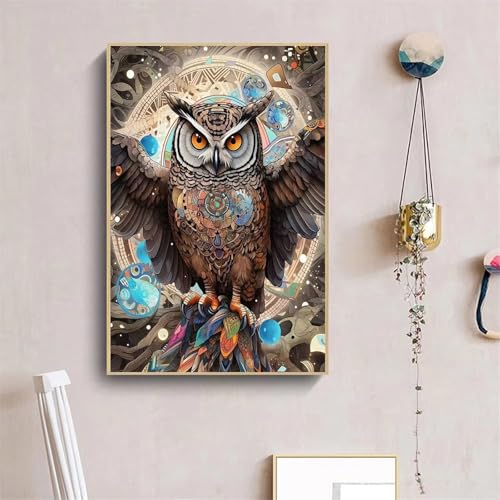 QiHon Diamond Painting Erwachsene, Tierische Eule 5D Diamant Painting Bilder DIY Round Full Drill Diamant Malerei Set für Wand Dekoration Geschenke 30x40 cm von QiHon