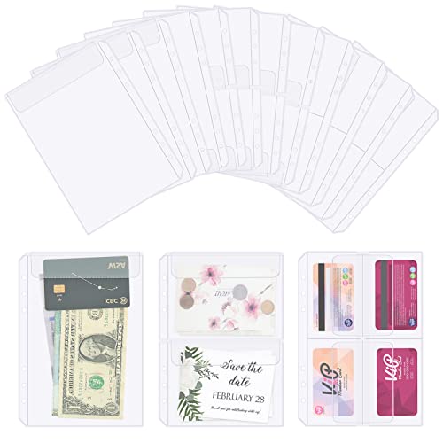 QiXin 30pcs A5-Ordnertaschen-Set ohne Reißverschluss, transparente Budgetplaner-Einlagen, Budget-Ordner-Organizer, Geldumschläge für die Budgetierung, wasserdichte PVC-Taschen für 6-Ring-Notizbücher von QiXin